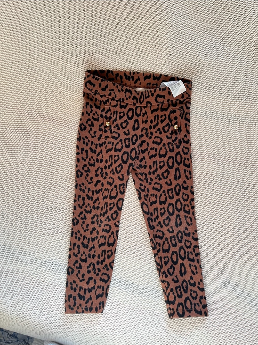 Janie and Jack Brown and Black Leopard-Print Leggings